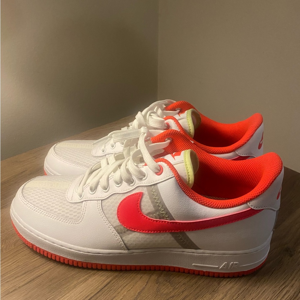 Nike Air Force 1 Low Transparent White Crimson CI0060-102 Mens Size 10 US